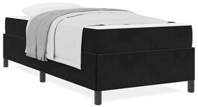 Estrutura da Cama Preto e Branco e Preto 90 x 190 cm Veludo