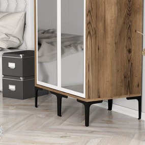 Roupeiro Kumsal RR – Nogueira e Branco – 80x47,5x201,4 cm