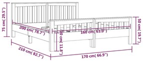 Estrutura de cama 160x200 cm madeira de teca maciça