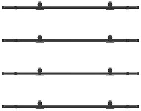 Kit de ferragens para porta deslizante 427 cm aço preto