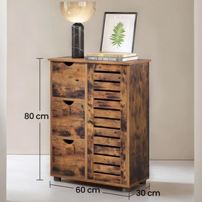 Armário de casa de banho 60 x 30 x 80 cm castanho vintage