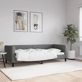 Sofá-cama 80x200 cm tecido cinzento-escuro