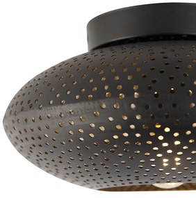 Candeeiro de tecto oriental preto com ouro 25 cm - Radiance Oriental