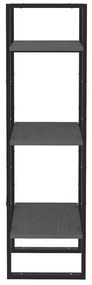 Estante c/ 3 prateleiras 40x30x105 cm pinho maciço cinzento