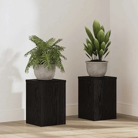 vidaXL Suportes para Plantas - 2 pcs - Carvalho Preto - 20 x 20 x 30 cm - Madeira Engenheirada