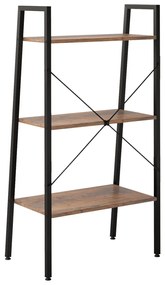 Estante de pé 3 prateleiras 56x35x108 cm castanho-escuro/preto