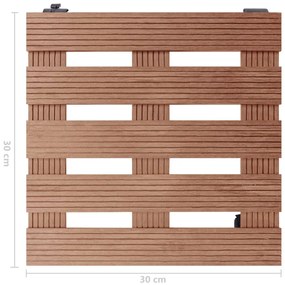 Suportes com rodas para vasos 2 pcs 30x30x7,5 cm WPC castanho
