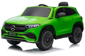 Carro elétrico para Crianças 12V 4x4 Mercedes Benz EQA 250 Rodas Espuma EVA, Assento couro ecológico Verde