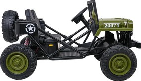 Jipe elétrico para Crianças 2V 4x4 STAR Veículo Militar STAR, Rodas de espuma EVA, Controle remoto Verde