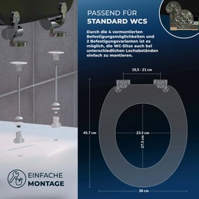 Assento sanitário com descida automática 45,7 x 38 cm Preto