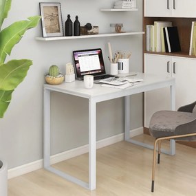 vidaXL Secretária de computador 110x60x73 cm contraplacado branco