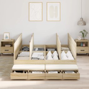 Cama com Arrumação Sonoma Carvalho 160x200 cm