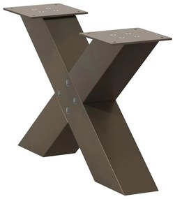 Pés para mesa de centro em formato de X, 2 peças, aço natural, 50x(30-