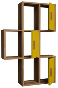 Prateleira de Parede Flora – Nogueira Amarelo – 50x112,6x20 cm