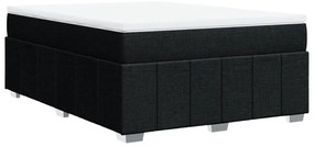 Cama com molas/colchão 160x200 cm tecido preto