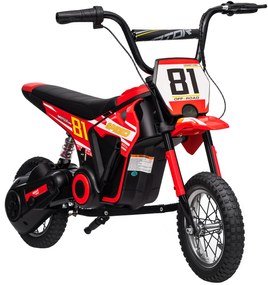 AIYAPLAY Mota Elétrica para Crianças 24V com Motor 250W Velocidade de 6-16km/h Rodas de 30,5 cm para Crianças de 8-12 Anos Vermelho | Aosom Portugal