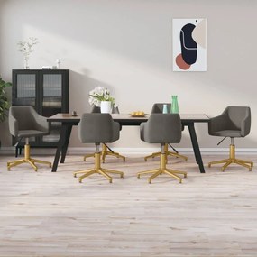 vidaXL Cadeiras de jantar giratórias 6 pcs veludo cinzento-escuro