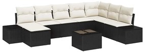 Conjunto de Sofá de Jardim com 8 Peças e Almofadas de Rattan Sintético
