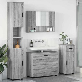 vidaXL Conjunto de Móveis para Banheiro 4 pcs Sonoma cinzento