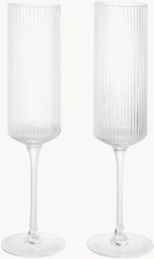 Copos de champanhe de vidro artesanais Ripple, conjunto de 2
