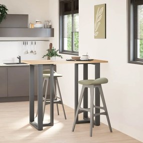 Pés para mesa de bar em forma de T, 2 peças, antracite, 60x35x(110-111