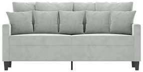 Sofá de 2 lugares 140 cm veludo cinza-claro