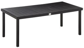 Outsunny Mesa de Jardim Retangular para 8 Pessoas com Bancada de Ripas e Estrutura de Alumínio 190x90x74 cm Preto | Aosom Portugal