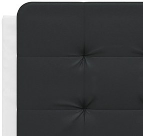 Almofadão de cabeceira 140 cm couro artificial preto e branco