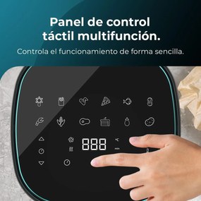 Fritadeira de ar sem óleo de 6'5 l, Cecofry Fantastik 6500. 1700 W, Tecnologia PerfectCook, 12 modos de cozinha, tátil, 80 a 200 °C, Preta