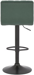 Banco de bar Jamie em veludo e com estrutura preta 41 x 87-107 x 49 cm Verde