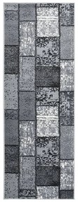 vidaXL Passadeira c/ padrão de blocos 80x150 cm polipropileno cinzento