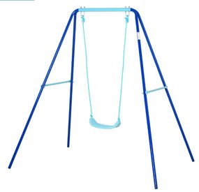 Balanço de Metal para Crianças acima de 3 Anos Conjunto de Balanço com Assento e Corda Infantil para Pátio Jardim Carga Máx. 30 kg 140x120x170