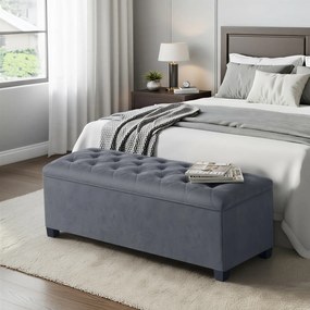 Banco com espaço de arrumação 40 x 110 x 40 cm cinza ardósia