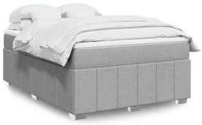 vidaXL Cama com molas/colchão 160x200 cm tecido cinzento-claro