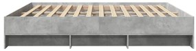 Estrutura de cama 200x200 cm derivados de madeira cinza cimento