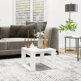 808621 vidaXL Mesa de apoio 50x50x35 cm contraplacado branco