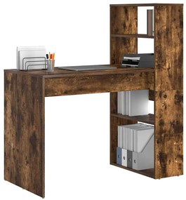 Secretária com Armazenamento Castanho Fumado 113x54x120 cm Madeira Eng