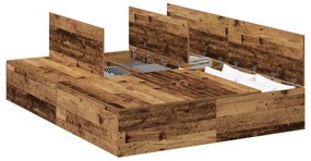 Cama com Armazenamento vidaXL Madeira Velha 135x190 cm