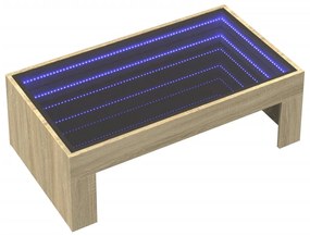 Mesa de centro luzes LED Infinity 90x50x30 cm carvalho sonoma
