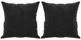 Sofá 3 lugares c/ almofadas decorativas 180 cm veludo preto