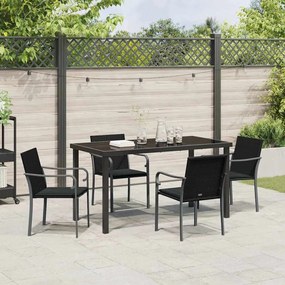 Conjunto de Jantar de Jardim com 5 Peças e Almofadas - Rattan Poliéste
