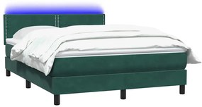 Box Cama primavera com Colchão Verde Escuro 140x210 cm Veludo
