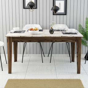 Mesa de Jantar "Milano" com Arrumação – 145x88x75 cm – Nogueira e Bran