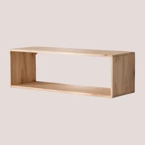 Estante De Parede ↔︎ 90 Cm Em Madeira Deleyna Castanho Madeira - Sklum