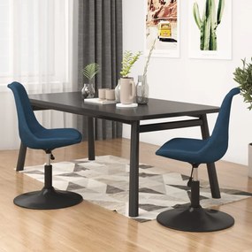 vidaXL Cadeiras de jantar giratórias 2 pcs veludo azul