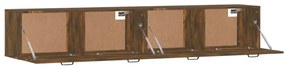 Armários parede 2pcs 100x36,5x35 cm derivados madeira fumado