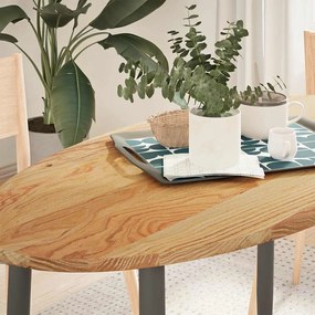 vidaXL Tampo de mesa 120x60x2 cm carvalho maciça oval castanho-claro