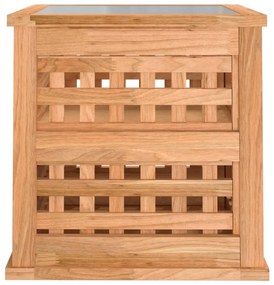 Mesa de cabeceira 34x34x34 cm madeira de nogueira maciça