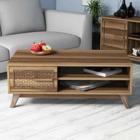 Mesa de Centro Ayla – Nogueira – 105 cm x 38,2 cm x 60 cm