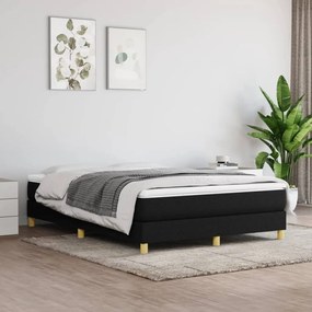 Estrutura de cama sem colchão 140x190 cm tecido preto